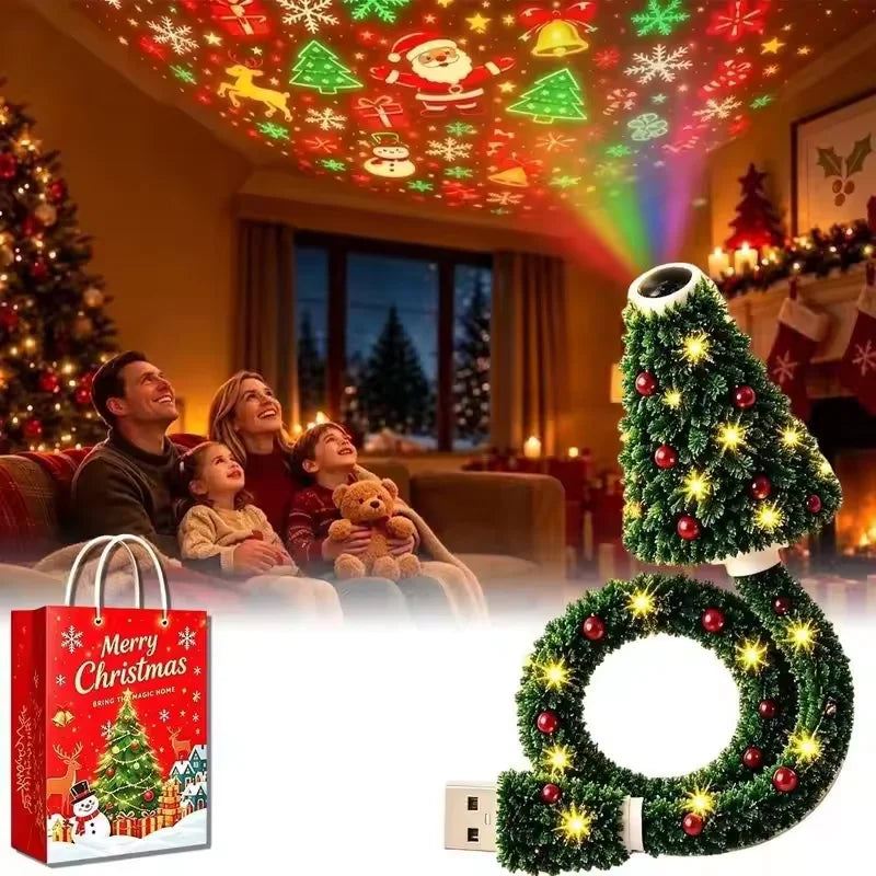 Christmas Tree Design Plug in Ceiling Projector Indoor, for Room Decor DIY Holiday Party Xmas Gifts