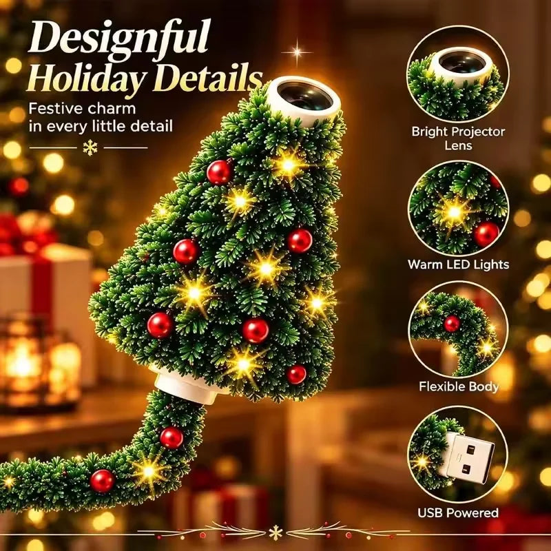 Christmas Tree Design Plug in Ceiling Projector Indoor, for Room Decor DIY Holiday Party Xmas Gifts